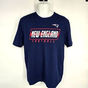 New England Patriots T-Shirt Men Medium Navy Blue NFL Team Apparel New